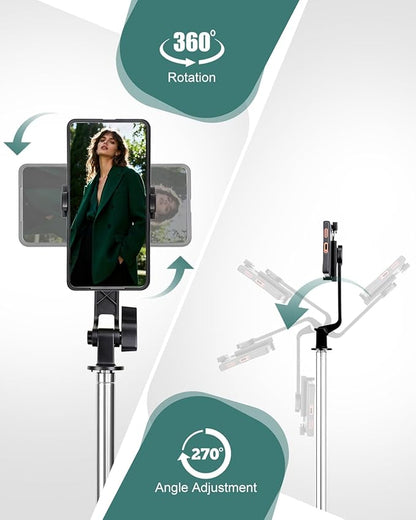 71" Phone Tripod Selfie Stick for iPhone and Android Phone, Cell Phone Tripod Stand with Wireless Remote Control