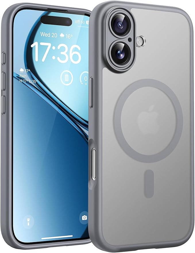 TOCOL for Phone 17 Case, Compatible with Magsafe Charger, Full Camera Protection, Drop Protection, Translucent Matte Phone Case for Phone 17 6.3 inch (Gray)