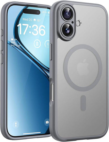 TOCOL for Phone 17 Case, Compatible with Magsafe Charger, Full Camera Protection, Drop Protection, Translucent Matte Phone Case for Phone 17 6.3 inch (Gray)