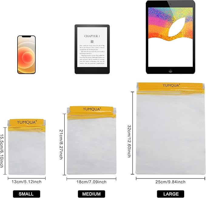 YUMQUA Clear Waterproof Bag, Waterproof Document Pouch Passport Holder Water Tight Map Case Waterproof Pouch Water Proof Small Dry Bags for Kindle Phone Tablet Camera, Kayak Boat PaddleBoard