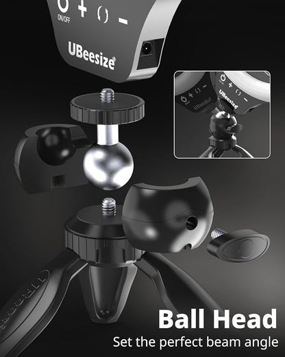 UBeesize 12" Desk Ring Light with Stand & Phone Holder - Adjustable Studio Light for Photography，Zoom Meetings, YouTube, TikTok, Live Streaming