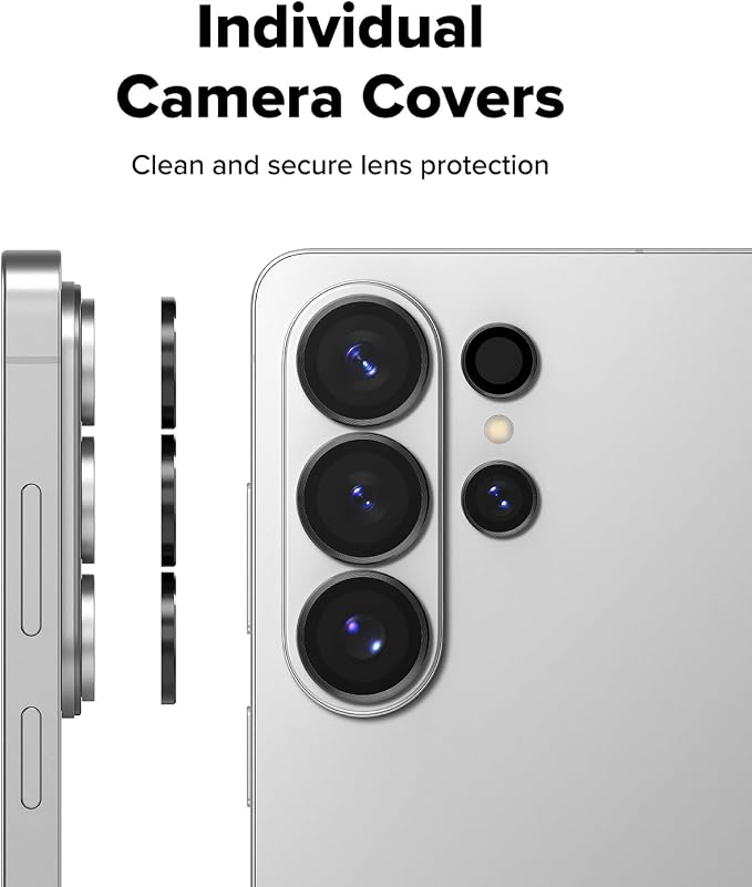 Ringke Camera Lens Frame Glass for Samsung Galaxy S26 Ultra Camera Lens Protector [Individual Lens Covers] Tempered Glass Covers and Aluminum Alloy Frames - 2 Pack