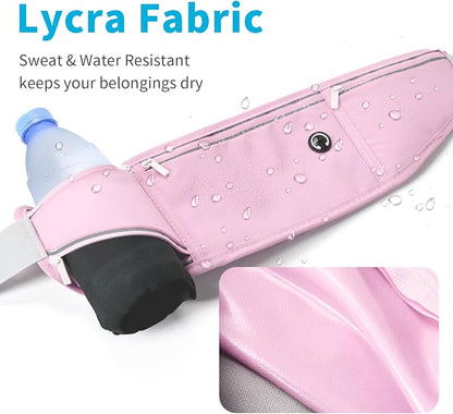 Slim Running Belt for Women Men,Runners Fanny Pack Phone Holder,Money Belt,Running Gear Accessories,with 3 Pockets (Jet Purple)