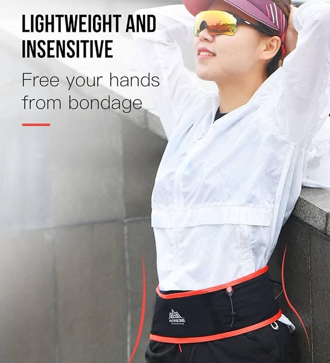 AONIJIE Running Belt Fanny Pack with 250ml Soft Water Bottle Flask for Women Men, Moisture Wicking Waist Pack Great for Marathon Climbing Jogging Cycling, for 6.8in Mobile Phone (Full Black: S/M)