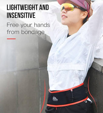 AONIJIE Running Belt Fanny Pack with 250ml Soft Water Bottle Flask for Women Men, Moisture Wicking Waist Pack Great for Marathon Climbing Jogging Cycling, for 6.8in Mobile Phone (Full Black: S/M)
