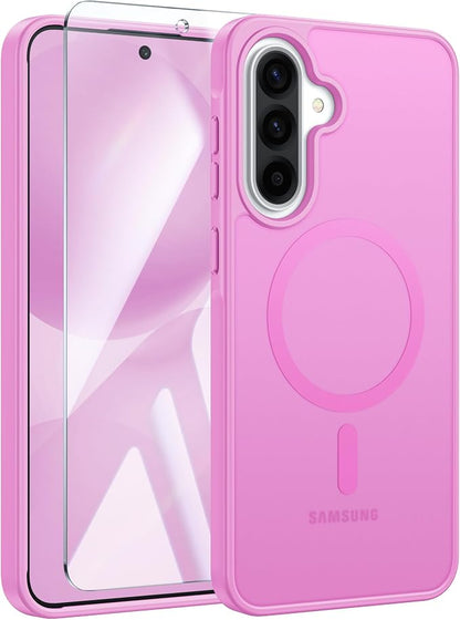FNTCASE for Samsung Galaxy A36-5G Case: for Galaxy A56 5G Case Magnetic Translucent Matte Shockproof Slim Phone Cover - Military Grade Drop Proof Hard Back Anti-Fingerprint Protective Case - 6.7 inch