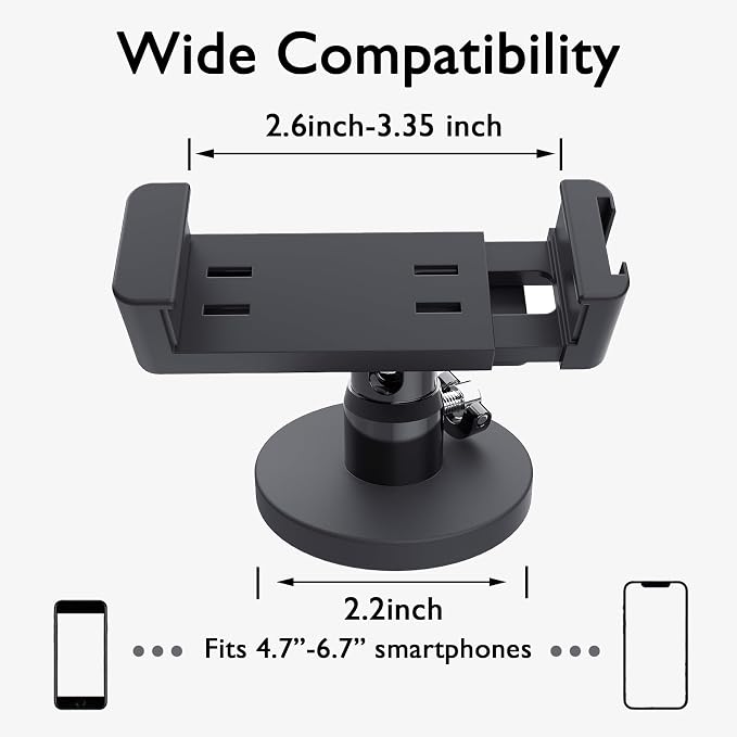 EDSRDUX Gym Magnetic Phone Holder Mount, 360° Rotatable Magnetic Phone Holder for Gym, N52 Magnet Phone Holder for 4.7-6.5" Smartphones, Gym Essentials Accessories