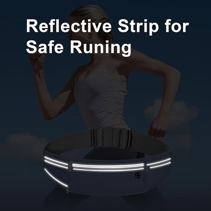 Slim Running Belt for Women Men,Runners Fanny Pack Phone Holder,Money Belt,Running Gear Accessories,with 3 Pockets (Jet Blue)