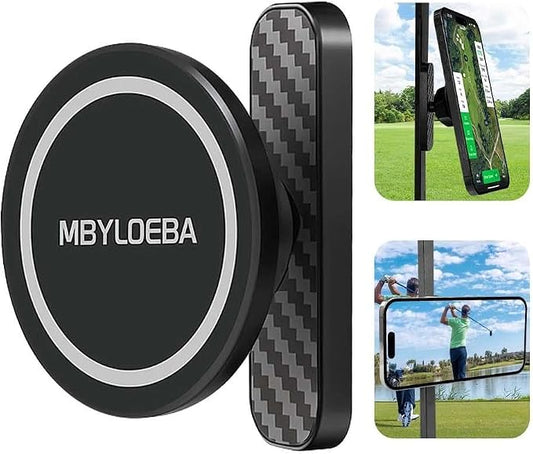 Magnetic Golf Cart Phone Holder & Gym Mount - N52 Strong Magnet for Any Metal Surface, Versatile Golf Cart Accessories, Birthday Gifts for Men Husband, Fits MagSafe iPhone 17-12 (Black)