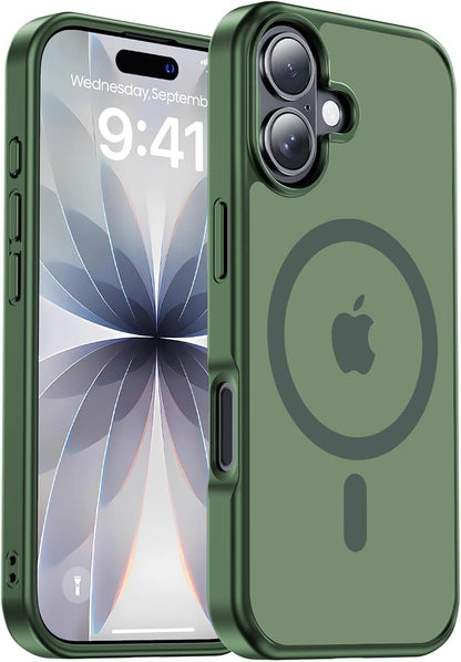 Strong Magnetic for iPhone 17 case [10Ft Military-Grade Protection] Compatible with fit MagSafe Shockproof Slim Thin Cover case for iPhone 17 6.3 inch, Alpine Green