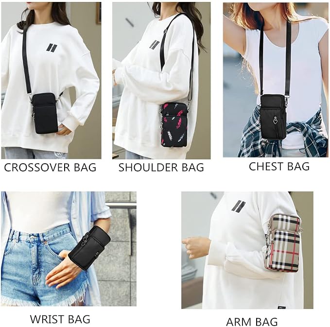 Cell Phone Armband Bag Purse with Crossover Body Shoulder Strap for Samsung Galaxy S22 Ultra Plus S21 FE A03S A12 A32 5G A42 5G A5