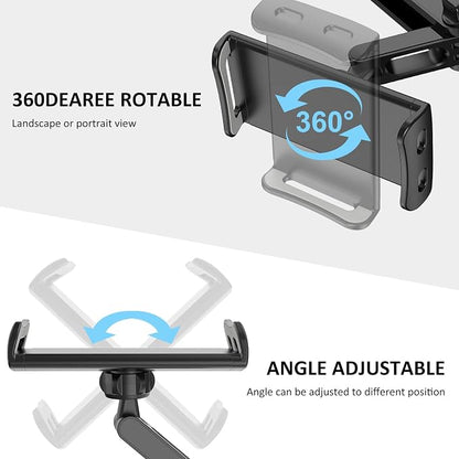 Car Headrest Backseat Mount, 360° Rotating Adjustable Car Backseat Headrest Tablet/Phone Holder, Compatible for All 4"-11" Tablets, cellphones, iPhone, iPad Air Mini,Tabs.