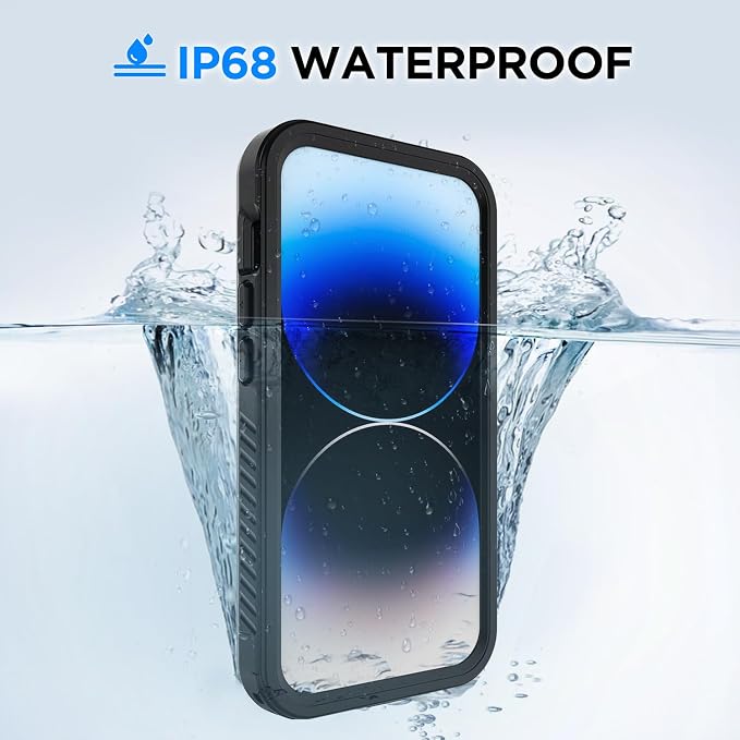 Lanenas for iPhone 14 Pro Max Case, 14 Pro Max Waterproof Case with Built-in Screen Protector, Full Body Heavy Duty Phone Case Dustproof Shockproof Case Cover for iPhone 14 Pro Max 6.7inch Black