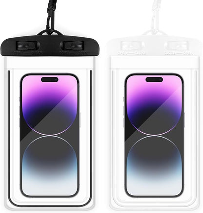 Waterproof Phone Pouch, 2 Pack Water Proof Cell Phone Case, Phone Wet Dry Bag Holder Beach Vacation Waterpark Underwater Cruise Essentials Accessories Must Haves Packing List Stuff for Men Women