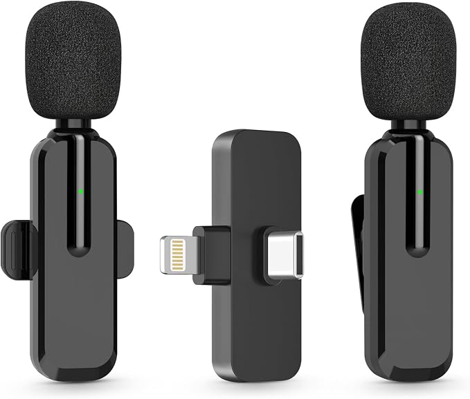 MAYBESTA wireless lavalier microphone for iPhone iPad and Android