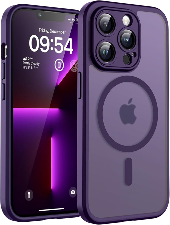 TOCOL for iPhone 13 Pro Max Case, Compatible with Magsafe Charger, Full Camera Protection, Translucent Matte for iPhone 13 Pro Max iPhone Case 6.7 inch (Midnight Purple)