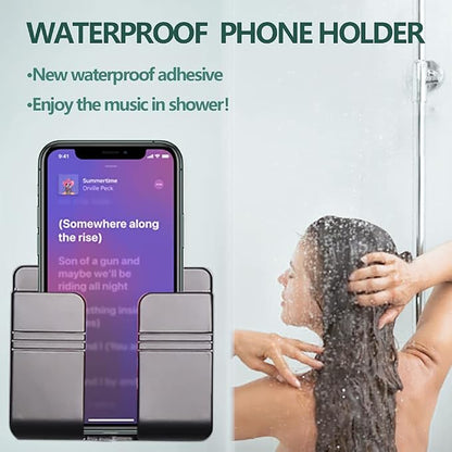 CEI&BPY Wall Mount Phone Holder, Phone Stand with Self Adhesive. Phone Holder for Charging and RV for iPhone and Android (1Pc,White)