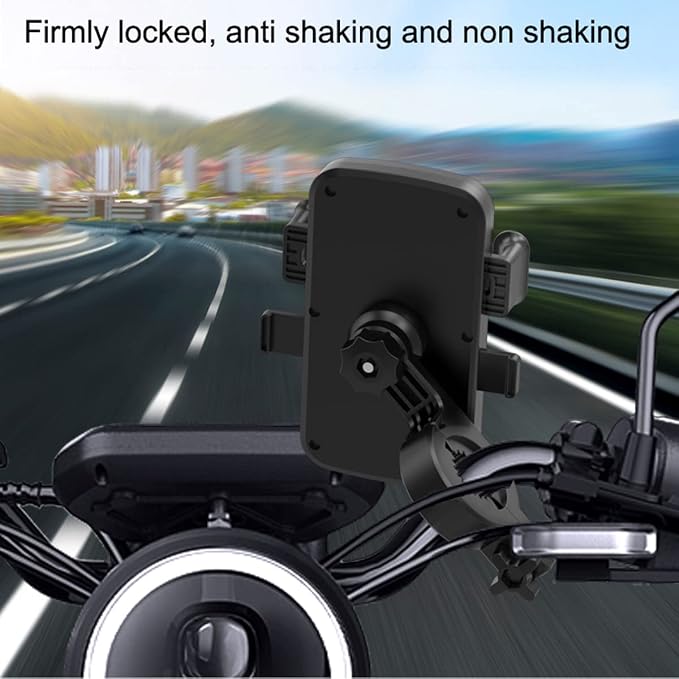 Bike Handlebar Phone Holder, Motorcycle Phone Mount Motorcycle Handlebar Phone Clamp, Scooter Phone Clip for iPhone 6/7/8/X/11/12/13/14 Series ， and More 4.7" - 6.8" Cellphone (Dark Gray)