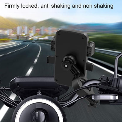 Bike Handlebar Phone Holder, Motorcycle Phone Mount Motorcycle Handlebar Phone Clamp, Scooter Phone Clip for iPhone 6/7/8/X/11/12/13/14 Series ， and More 4.7" - 6.8" Cellphone (Dark Gray)