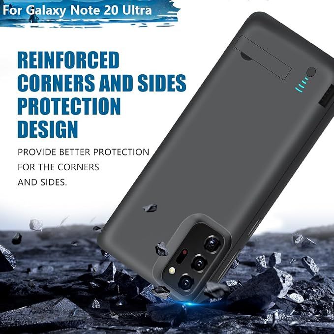Sitong Battery Case for Samsung Galaxy Note 20 Ultra 5G, 6000mAh Rechargeable Extended Battery Charging Charger Case, Add 100% Extra Juice, Not Compatible with Galaxy S20 Ultra Black
