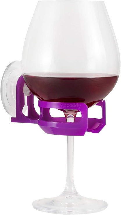 Bath & Shower Portable Cupholder Caddy for Beer & Wine Suction Cup Drink Holder, Purple