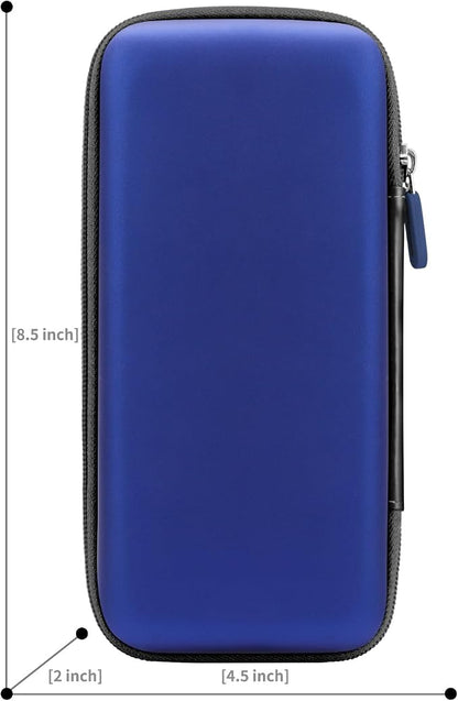 iMangoo Travel Essential Electronics Organizer Pouch Charger Case, Shockproof Dual Zipper Power Bank Cables Tech Accessories Purse, Men & Women Travel Must Have Storage Bag, 8.5x4.5x2 inch Dark Blue