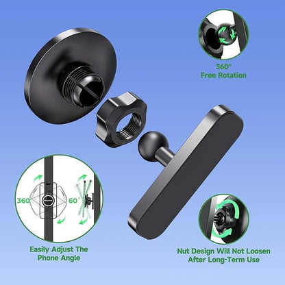 Magnetic Golf Cart Phone Holder & Gym Mount - N52 Strong Magnet for Any Metal Surface, Versatile Golf Cart Accessories, Birthday Gifts for Men Husband, Fits MagSafe iPhone 17-12 (Black)