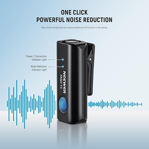 NEEWER Lavalier Wireless Microphone System, 1x USB C Receiver with OTG Adapter & 2X Noise Cancelling Omnidirectional Condenser Transmitter Compatible with iPhone 16 Pro Max S24 Ultra, KM23