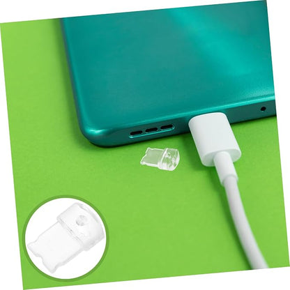 Housoutil 30pcs Transparent Charging Port Plugs Dustproof Protective Sleeves for Accessories Simple Installation Lightweight Convenient Essential for Preventing Debris