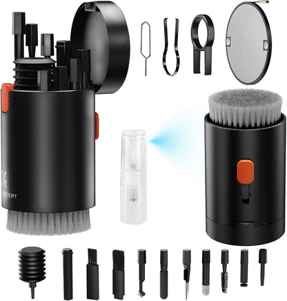 K&F CONCEPT 20-in-1 Keyboard Cleaning Kit Laptop Cleaner, Multifunctional Electronic Device Cleaning Tool, for iPhone AirPods MacBook iPad, Camera PC Monitor Earbud TV Tablet Screens