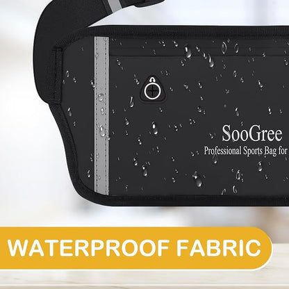 SooGree Men Women Running Belt Fanny Pack, Resistant Waist Pack Money Belt Bag for Hiking Cycling Workout, Gym Phone Holder with Adjustable Strap (GSP1187-Purple)