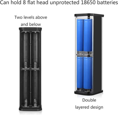 Portable 8x18650 Battery Storage Box Power Sources Box with Quickly Charging MultiProtection Features