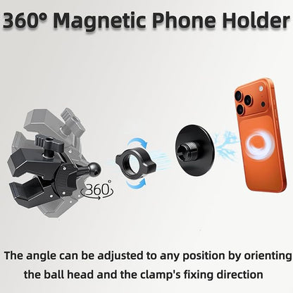 Magnetic Phone Holder Mount - N52 Strong Magnet, for Treadmill, Stroller, Golf Cart, Gym (Compatible with Peloton), Shopping Cart - MagSafe Compatible for MagSaf e iPhone 12-17 Series