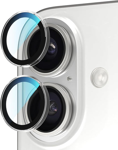 PandaShield 2-Pack Camera Lens Protector for iPhone 17/16/16 Plus, [Anti-Reflection & 98% High Transparency], 9H Explosion-Proof Glass, Anti-Scratch, Easy Installation, Case Friendly, Transparent