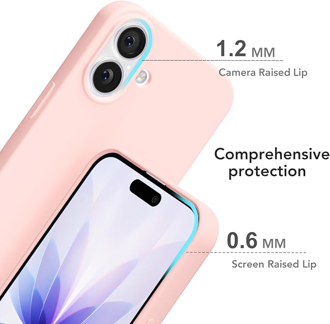 for iPhone 17 Case Silicone Compatible with Magsafe Case, Ultra Slim Thin Magnetic Phone Cases Mag Safe, Cute Soft Rubber Gel TPU Matte Plain Wireless Charging Cover for Women, Light Pink