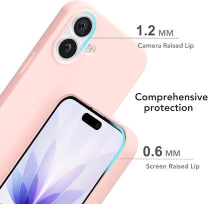 for iPhone 17 Case Silicone Compatible with Magsafe Case, Ultra Slim Thin Magnetic Phone Cases Mag Safe, Cute Soft Rubber Gel TPU Matte Plain Wireless Charging Cover for Women, Light Pink