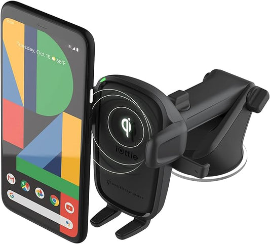 iOttie Car Charger Easy One Touch Wireless 2 Qi Charging Dashboard Phone Mount for iPhone, Samsung Galaxy, Huawei, LG, Smartphones