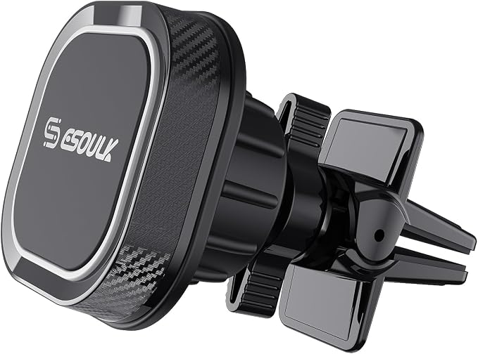 Esoulk Magnetic Car Phone Mount - Universal Air Vent Cell Phone Holder, Hands-Free Strong Magnet Auto Mount, 360° Rotation, Compatible with iPhone, Samsung Galaxy & All Smartphones