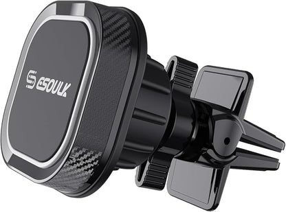 Esoulk Magnetic Car Phone Mount - Universal Air Vent Cell Phone Holder, Hands-Free Strong Magnet Auto Mount, 360° Rotation, Compatible with iPhone, Samsung Galaxy & All Smartphones