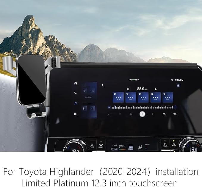 Car Phone Holder for Toyota Highlander 2020 2021 2022 2023 2024 2025 2026 Limited Platinum [ 12.3 inch Touch Screen ] Auto Interior Accessories Cell Phones Mount Cellphone Navigation Stand