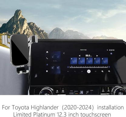 Car Phone Holder for Toyota Highlander 2020 2021 2022 2023 2024 2025 2026 Limited Platinum [ 12.3 inch Touch Screen ] Auto Interior Accessories Cell Phones Mount Cellphone Navigation Stand