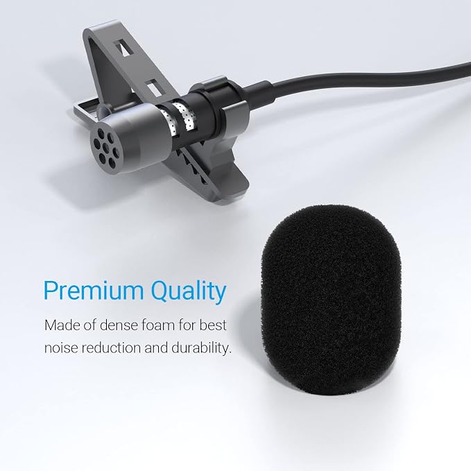 Cubilux Furry Windscreen & Foam Cover Set for Lavalier Lapel Microphone, Muff Windshield Windjammer Deadcat， Wind Muff & Dead Cat Set for Mini Clip-On Lav MIC, 5-Pack of Each