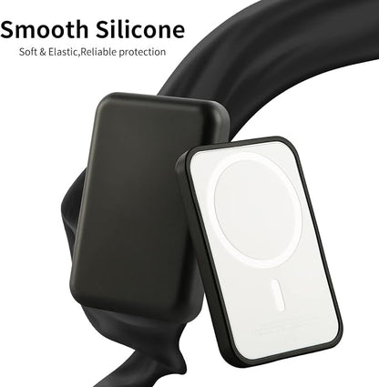 oakxco Silicone Case Compatible with Magsafe Battery Pack, Magsafe Battery Pack Cover, Scratch & Shatter Resistant, Black