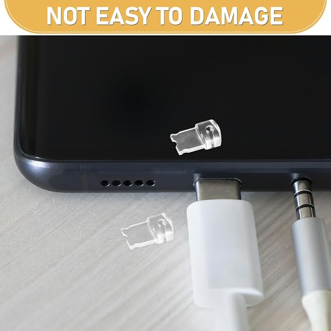 Housoutil Clear Charging Port Plugs 20Pcs Protective Dust Caps for Easy Install USB Dust Plug to Prevent Debris and Maintain Phone Port Functionality
