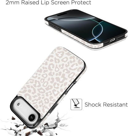 uCOLOR for iPhone 17 Air Wallet Case with Card Holder PU Leather RFID Blocking Design iPhone Air flip case for Women Men Magnetic Clasp Kickstand Design 6.5 inch (Beige Leopard)