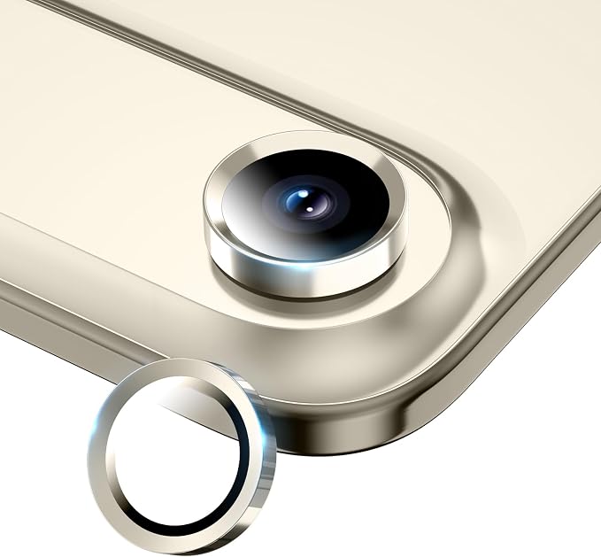 Camera Lens Protector for iPhone Air, Sapphire Glass Metal Individual Camera Cover Screen, Anti-drop, Case Friendly- Light Gold
