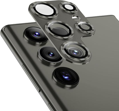 Korecase for Samsung Galaxy S24 Ultra Camera Lens Protector Tempered Glass Lens Cover,9H Hardness Aluminum Metal Camera Protector,Strong Stickiness Case Friendly for Galaxy S24Ultra (Grey)