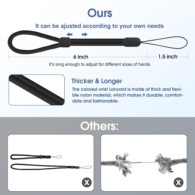FrgKbTm Hand Wrist Strap Lanyard, Adjustable Nylon Colorful for Mobile Phone, Camara, USB Flash Drive, ID Name Tag Badge