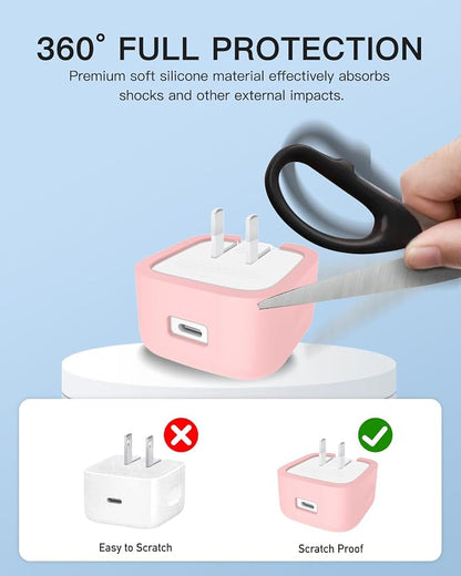 Silicone Case for Apple 40W Dynamic Power Adapter,Soft Silicone Protective Cover for Dynamic Power Adapter,Shockproof,Fall-Resistant,Pink