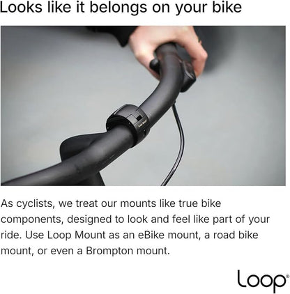 Loop Mount Universal Bike Phone Holder – 360° Rotating Metal Bicycle Phone Mount for iPhone & Samsung – Secure Handlebar Clamp, Durable, Shockproof, Fits All Standard Handlebars - Silver
